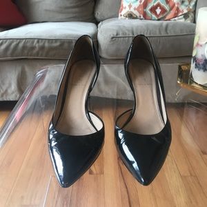 JCrew black patent leather d’orsay heels
